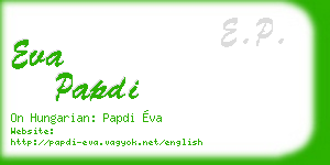 eva papdi business card